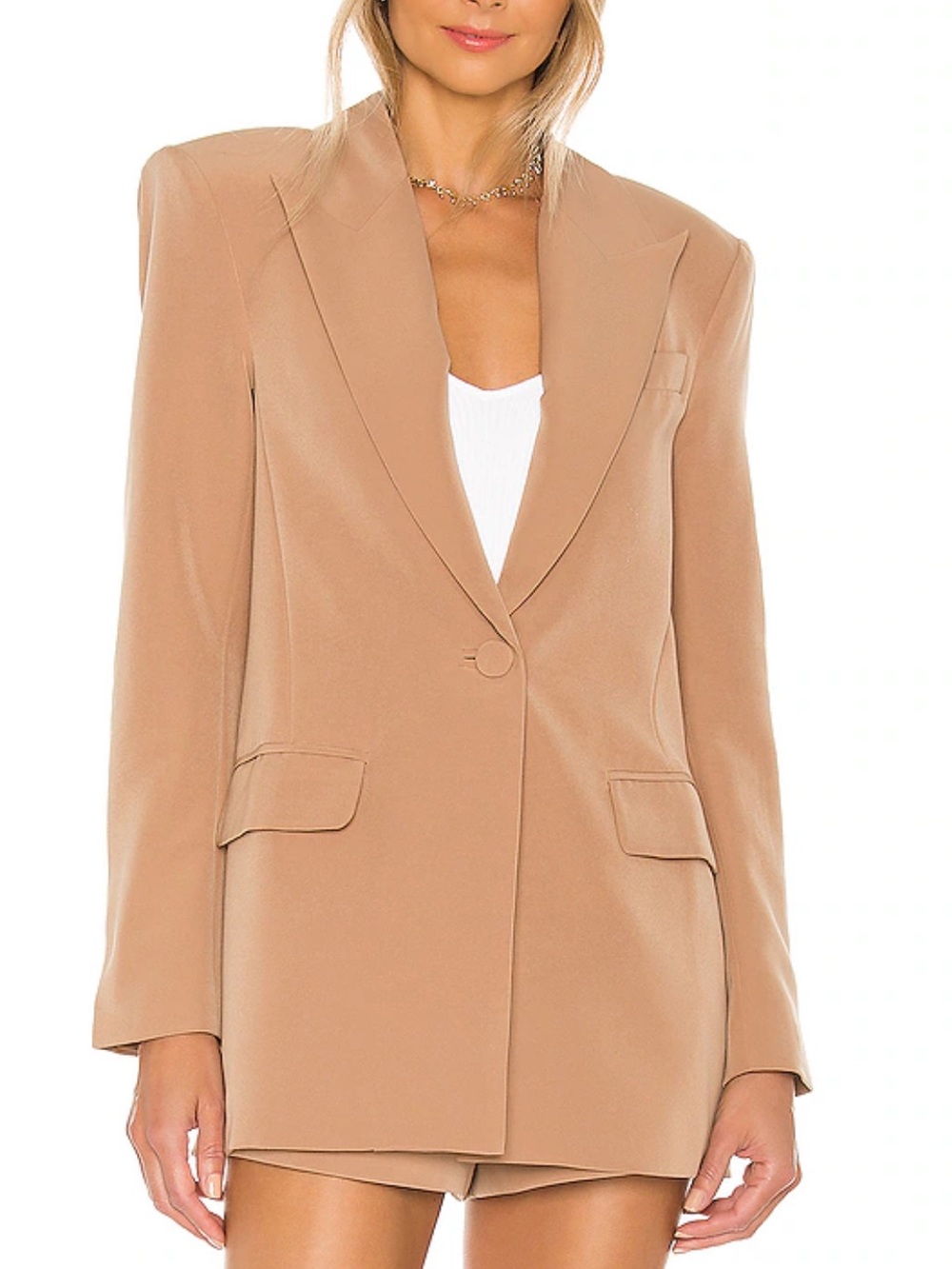 Camila Coelho Morena Nude Toffee Oversized Blazer Jacket Size M